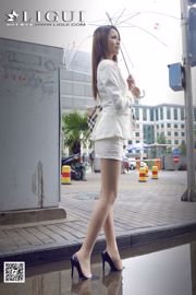 Ke Xin "Rainy Day Street Shooting OL" [Li Gui] Kaki yang indah dan kaki sutra