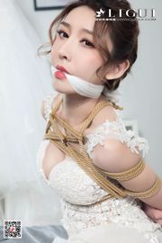 Modelo de perna de coelho "Arte com corda de seda branca para vestido de noiva" [Ligui Meishu Ligui]