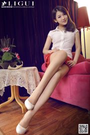 [丽 柜 LiGui] Model Wen Jing "Rosa süße Schönheit mit hohen Absätzen und Seidenfüßen" Schöne Beine und Jadefuß Foto Bild