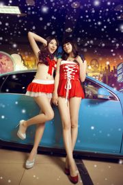 Sweet and Cute Sisters Flower-Phantom of the Christmas Car Picture Collection