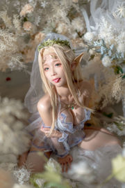 [Net Red COSER Photo] Anime Blogger Stupid Momo - White Elf Wedding Dress